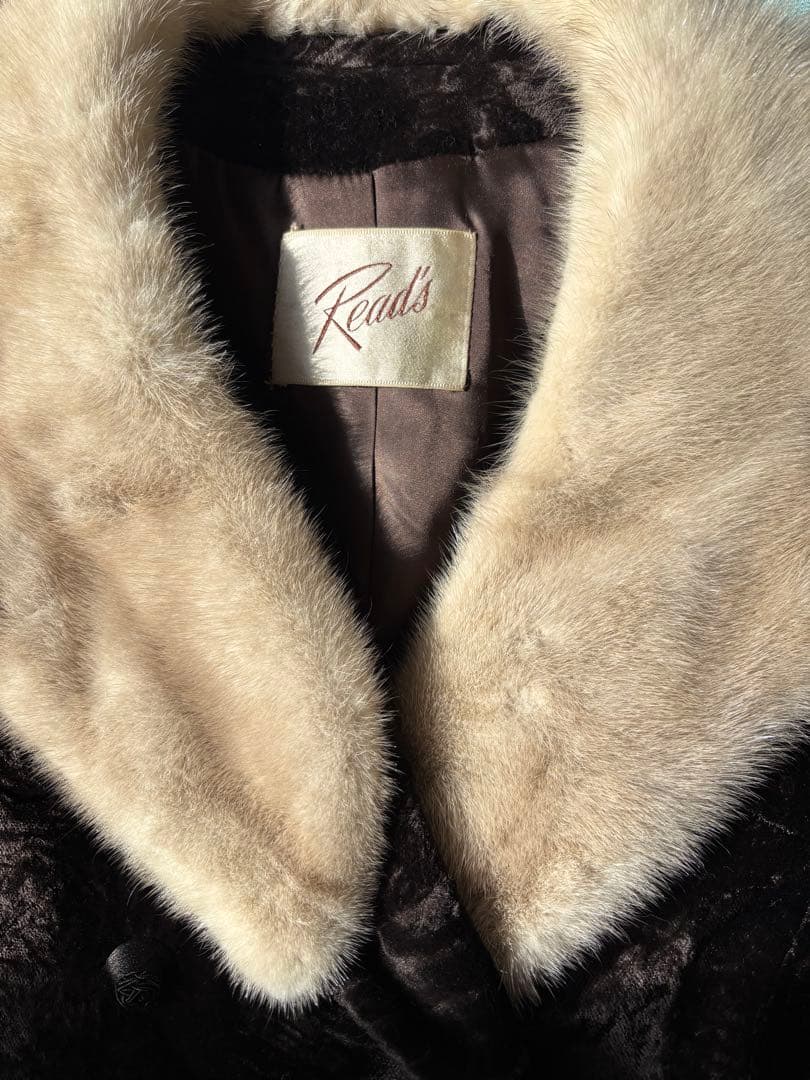 極美品 Fairmoor ミンクファー付き フレアコート　焦茶