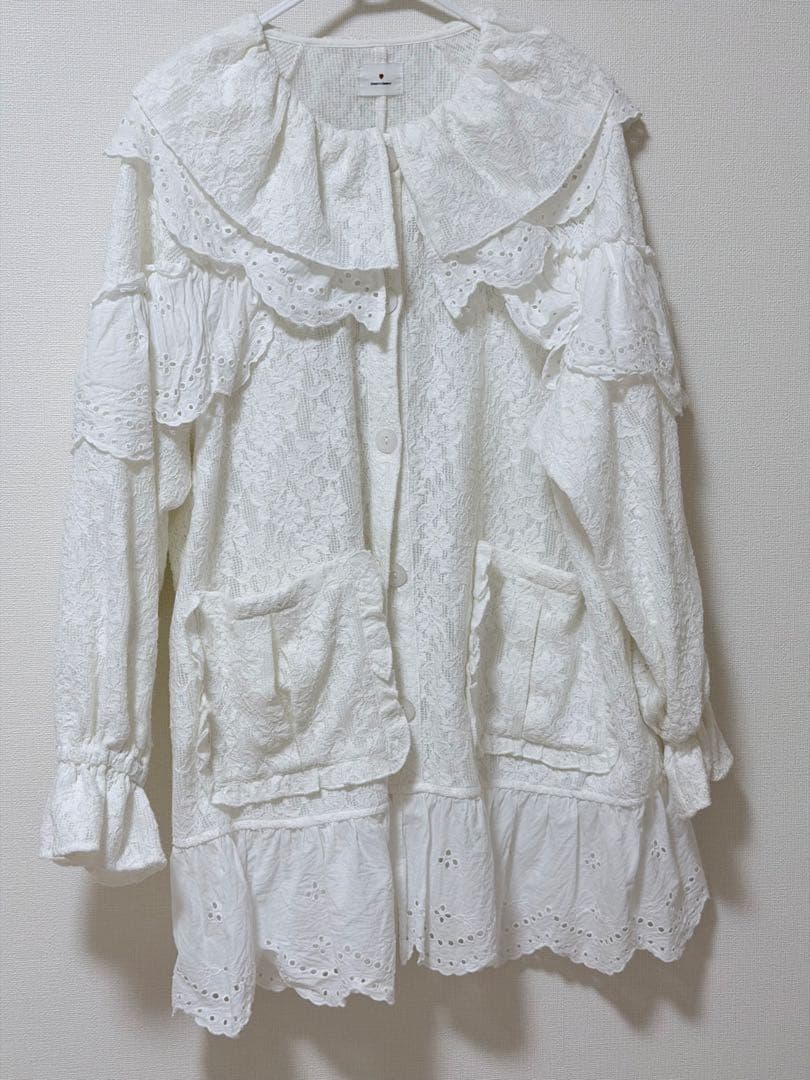 merry jennyメリージェニーフリルフリルレースジャケット オフホワイト