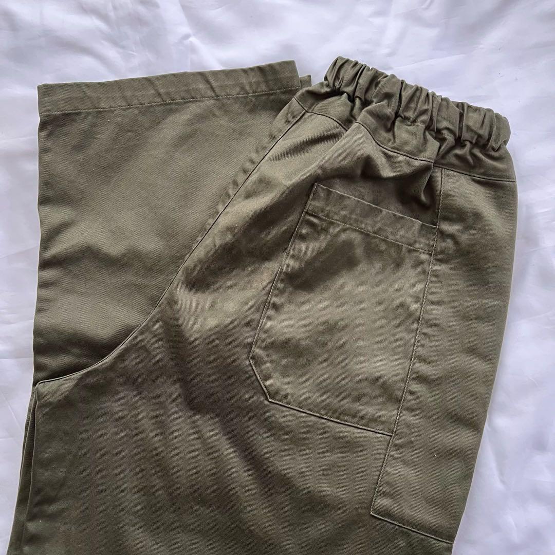 homspun ホームスパン高密度ウエポンギャザーパンツグリーン　未使用タグ付き