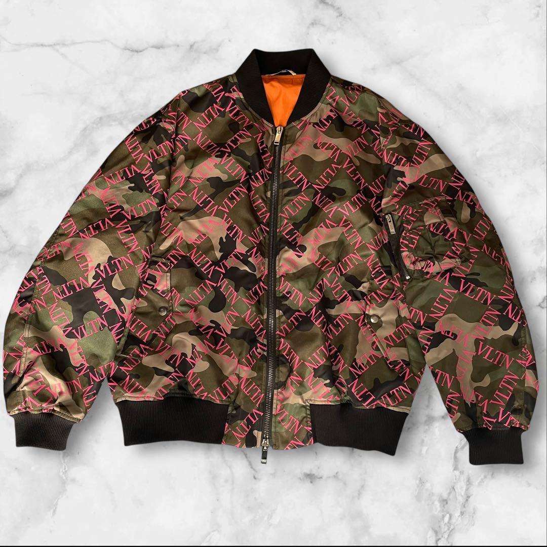 【極美品】VALENTINOカモフラ柄 WZIP ボンバージャケット　サイズ46