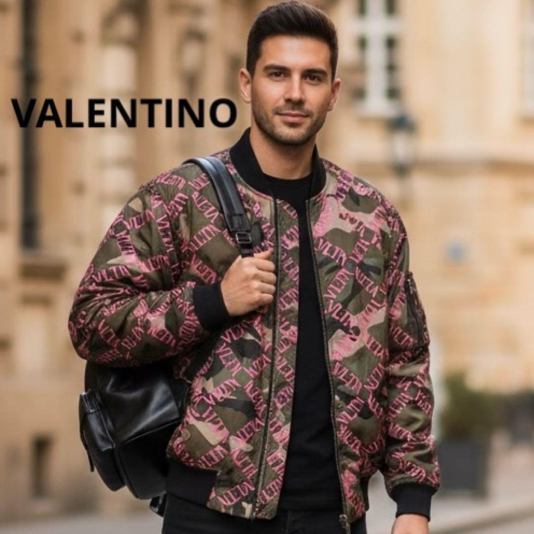【極美品】VALENTINOカモフラ柄 WZIP ボンバージャケット　サイズ46