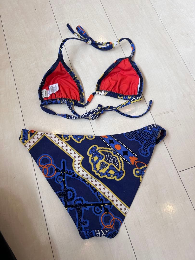 HERMESビキニ 34 ネイビー/レッド