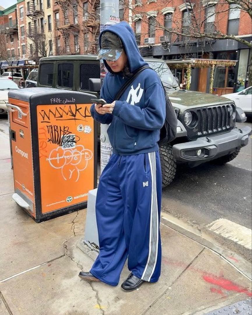 Needles ニードルズ　ブルー　ホワイト　トラックパンツ