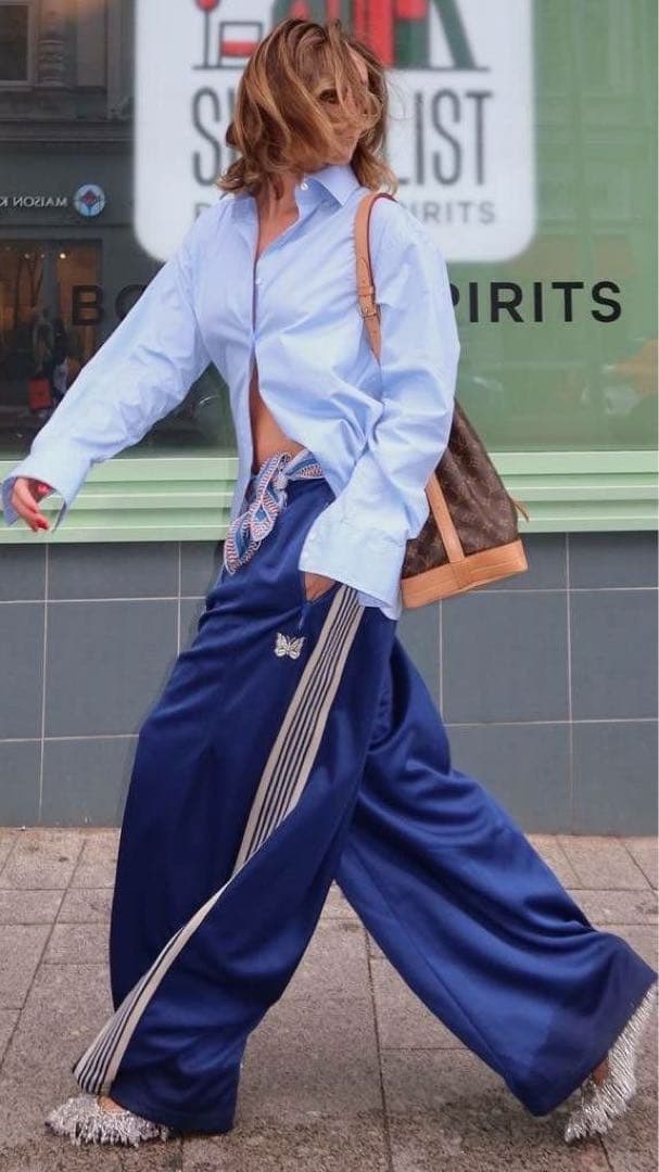 Needles ニードルズ　ブルー　ホワイト　トラックパンツ