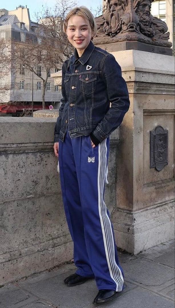 Needles ニードルズ　ブルー　ホワイト　トラックパンツ