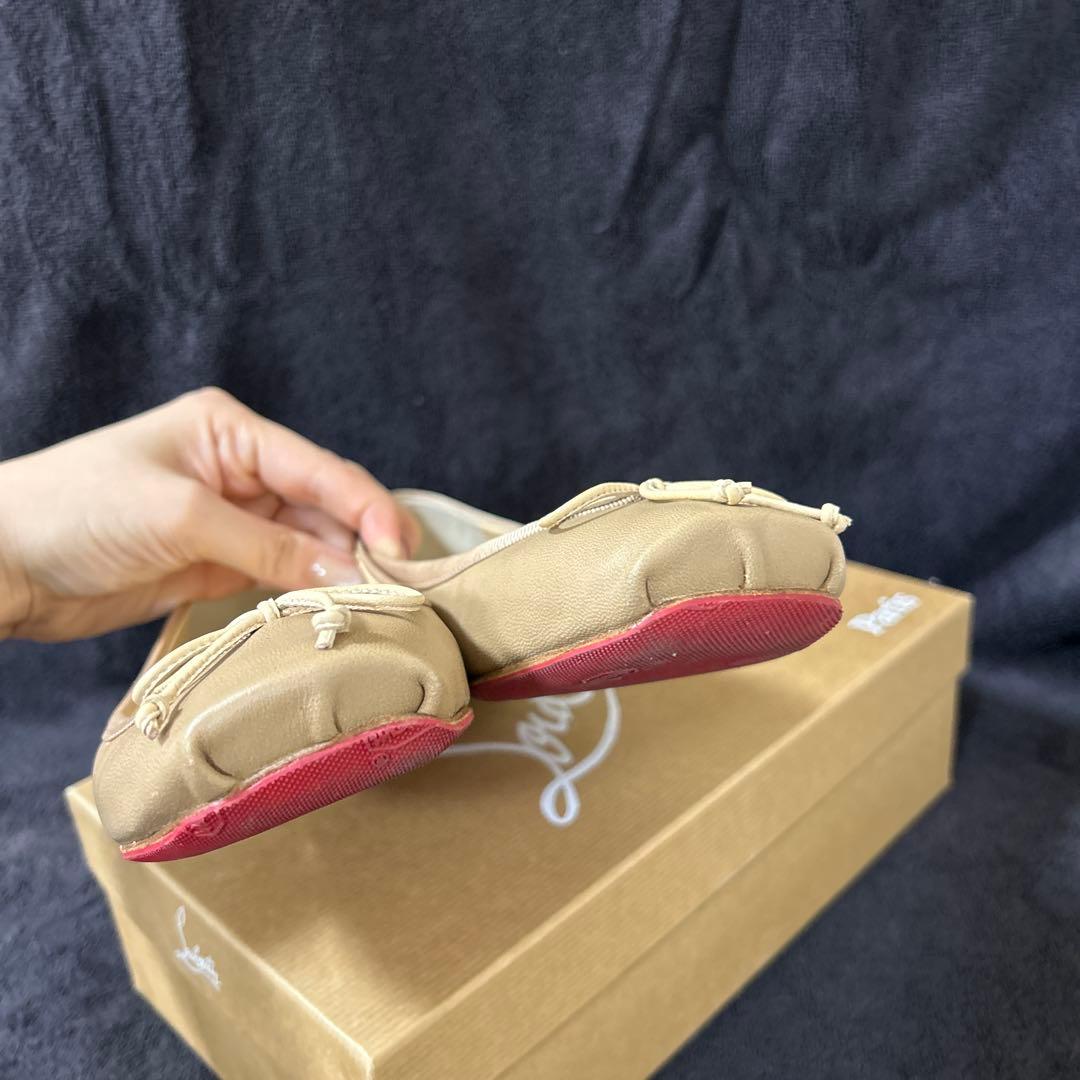 クリスチャンルブタン バレエシューズ フラットシューズ 37 ベージュ