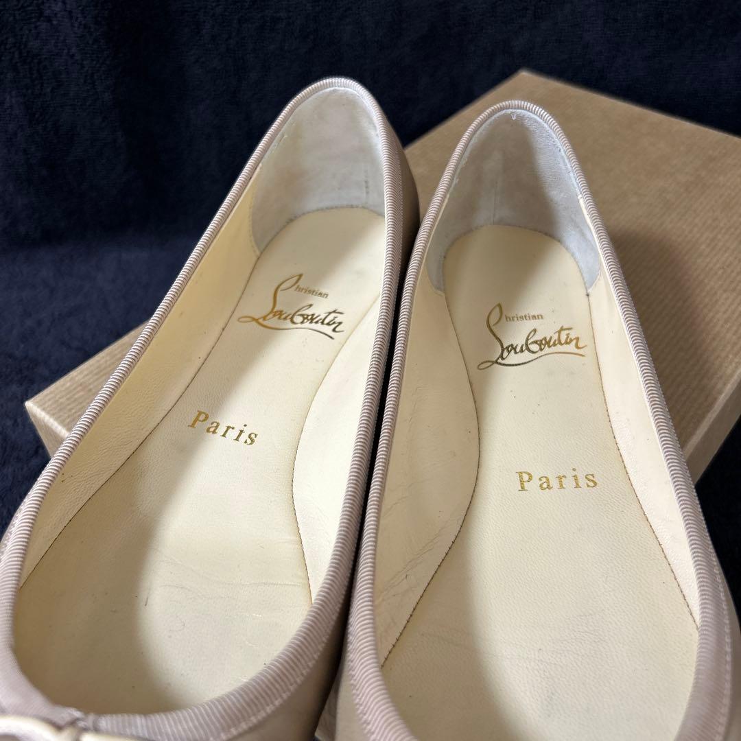 クリスチャンルブタン バレエシューズ フラットシューズ 37 ベージュ