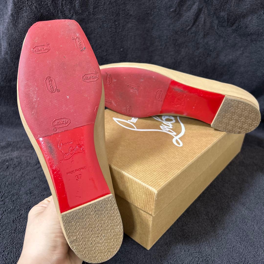 クリスチャンルブタン バレエシューズ フラットシューズ 37 ベージュ