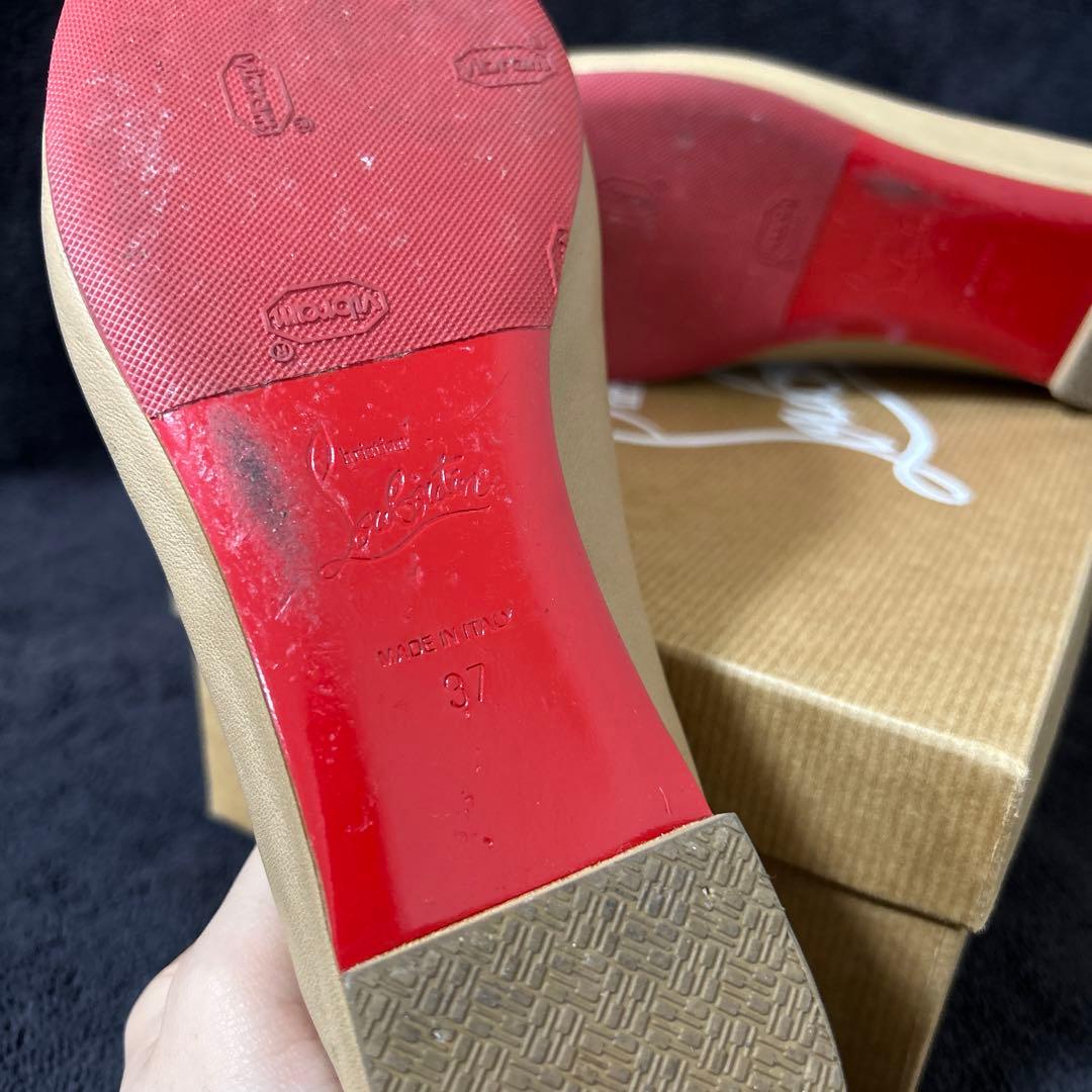 クリスチャンルブタン バレエシューズ フラットシューズ 37 ベージュ