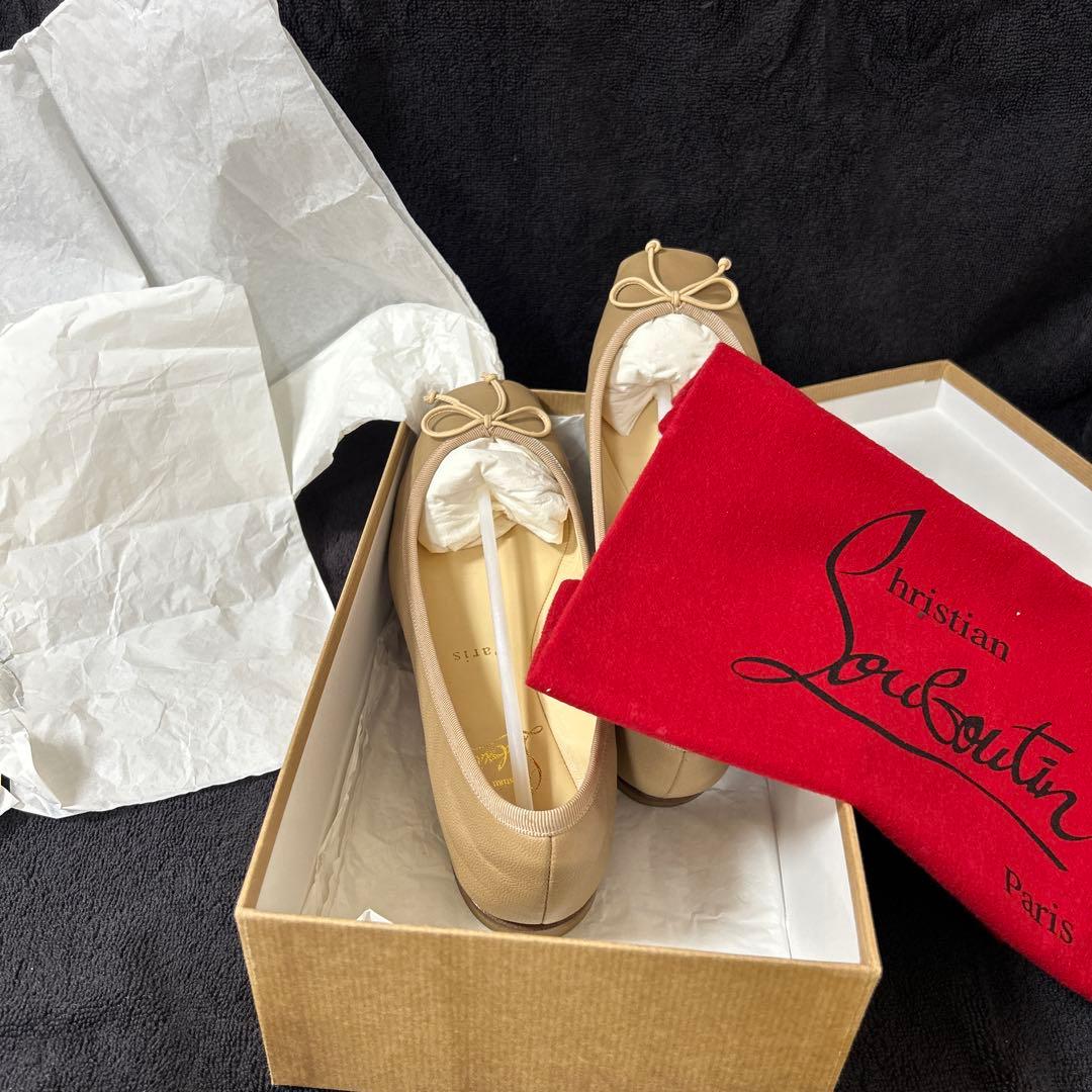 クリスチャンルブタン バレエシューズ フラットシューズ 37 ベージュ