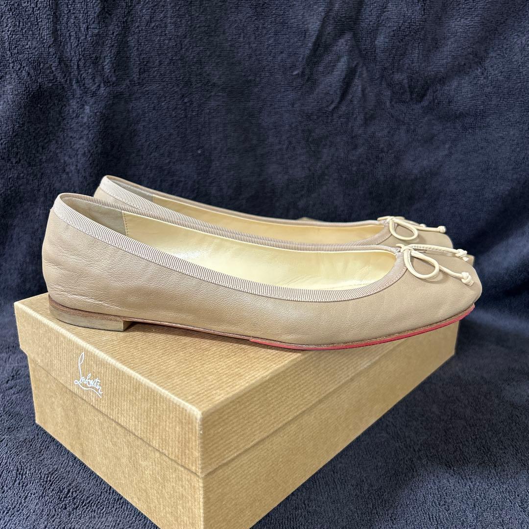 クリスチャンルブタン バレエシューズ フラットシューズ 37 ベージュ