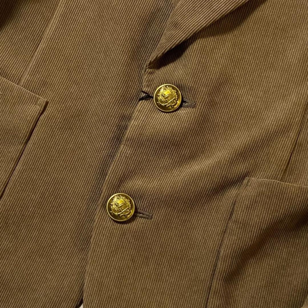 定価66000円 M TMT 金ボタン コーデュロイ ジャケット ブレザー 茶系