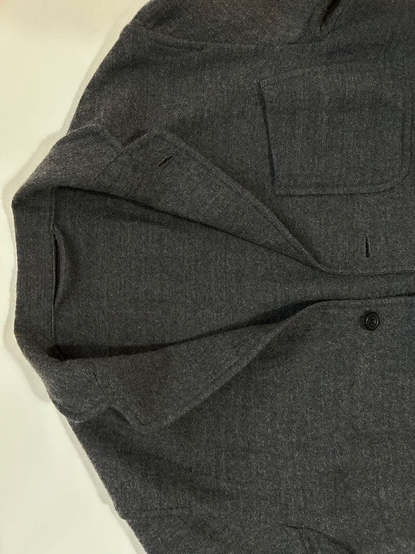 1 comoli コモリ ウール リネン チャコールグレー テーラードジャケット