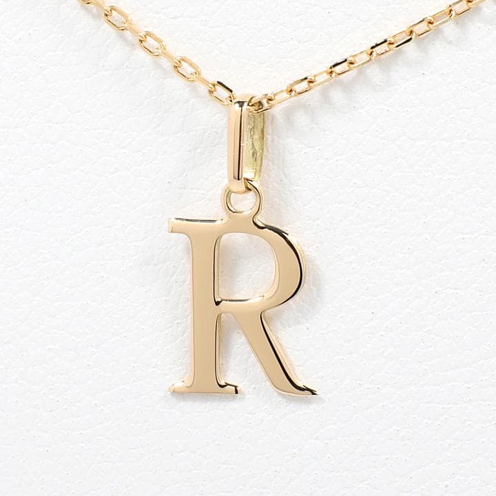 18金 K18 イニシャル アルファベット R トップ ヘッド チャーム 新品