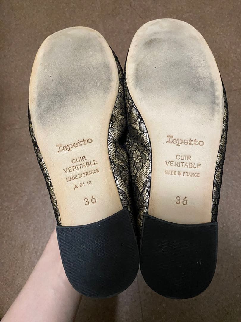 レペット 36 レース ブラック 黒 フラットシューズ バレエシューズ