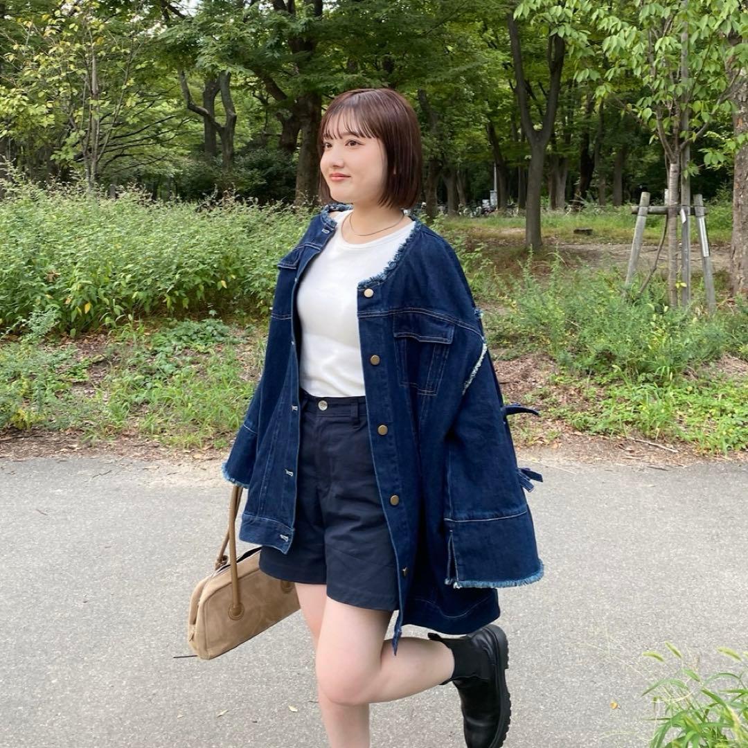 hjerte リボンデニムジャケット