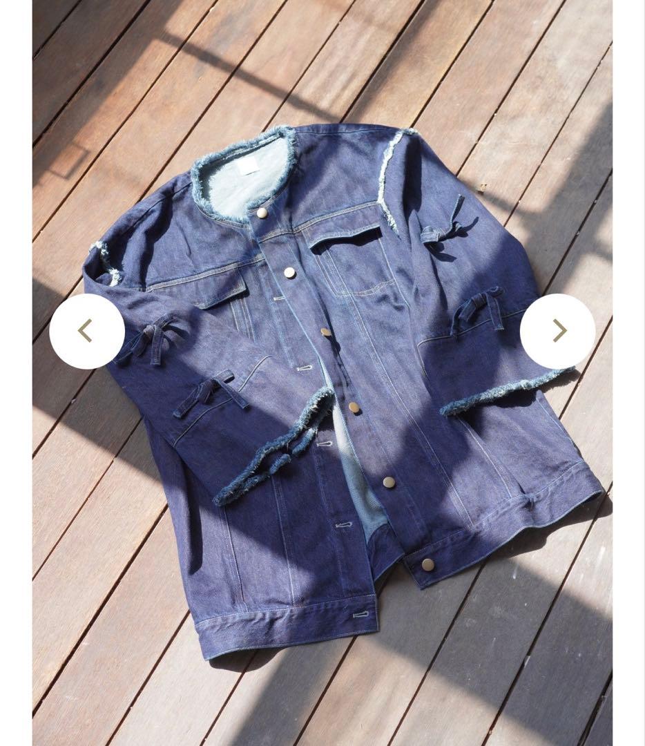 hjerte リボンデニムジャケット