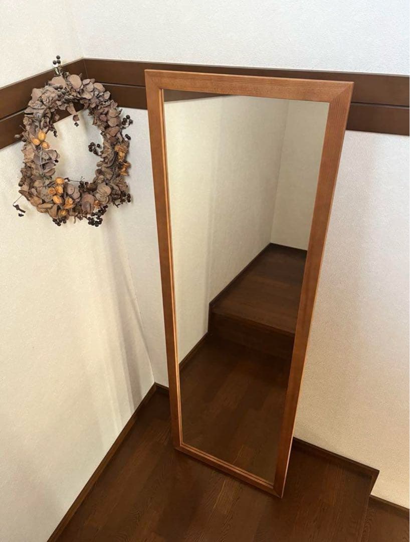 【日本製】全身鏡　スタンドミラー　アンティーク調