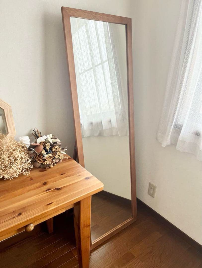 【日本製】全身鏡　スタンドミラー　アンティーク調