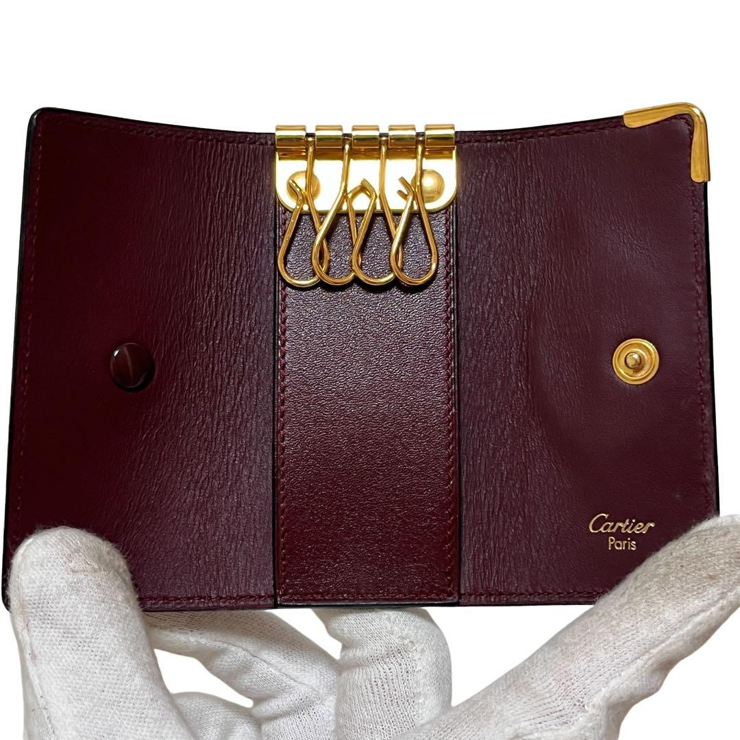 Cartier カルティエ キーケース 4連 マストライン レザー ボルドー