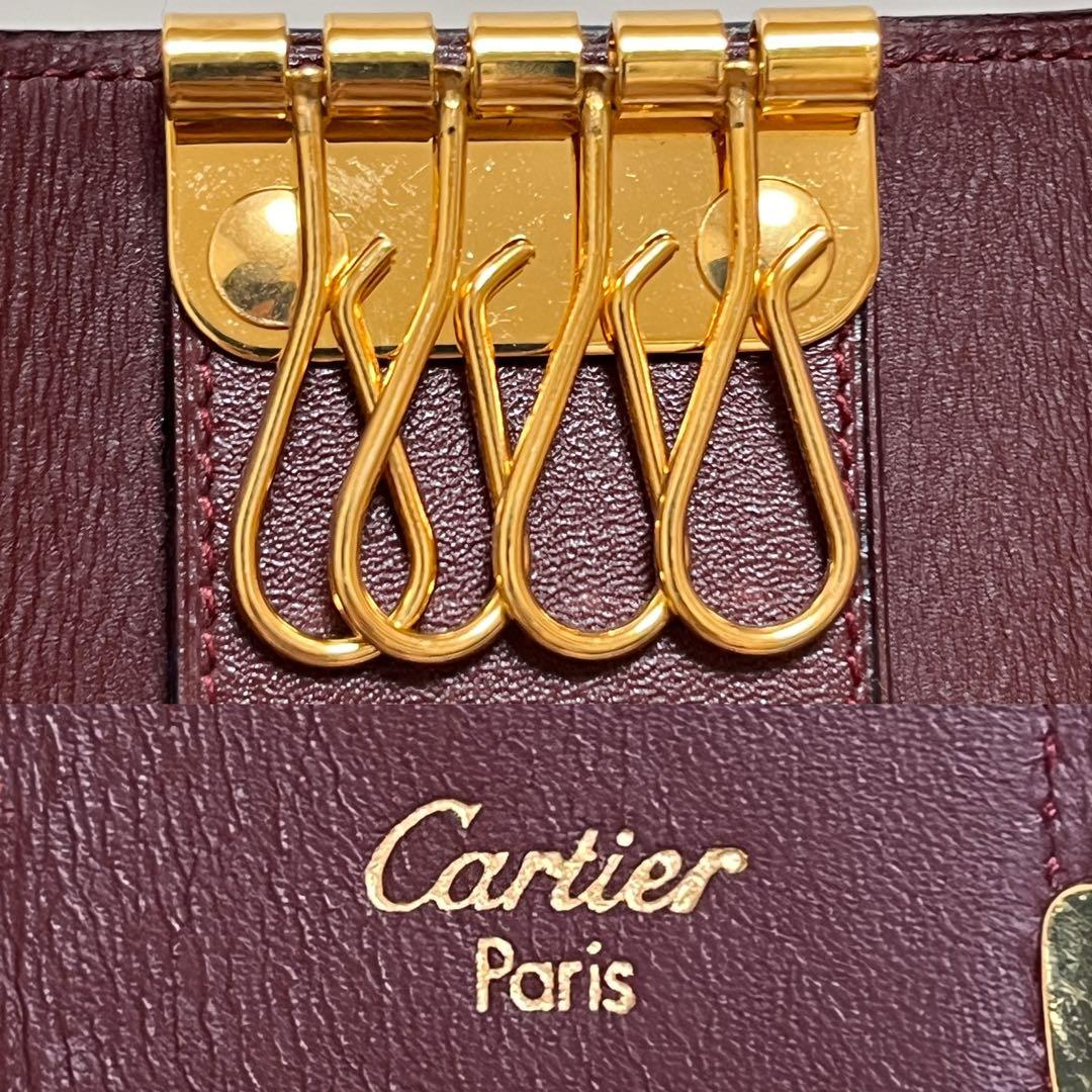 Cartier カルティエ キーケース 4連 マストライン レザー ボルドー