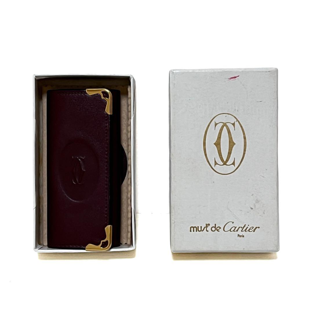 Cartier カルティエ キーケース 4連 マストライン レザー ボルドー