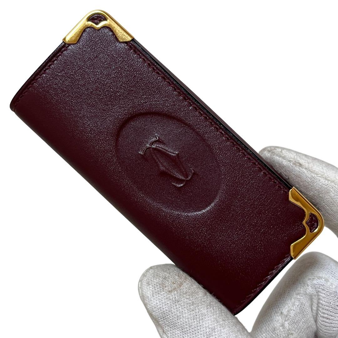 Cartier カルティエ キーケース 4連 マストライン レザー ボルドー