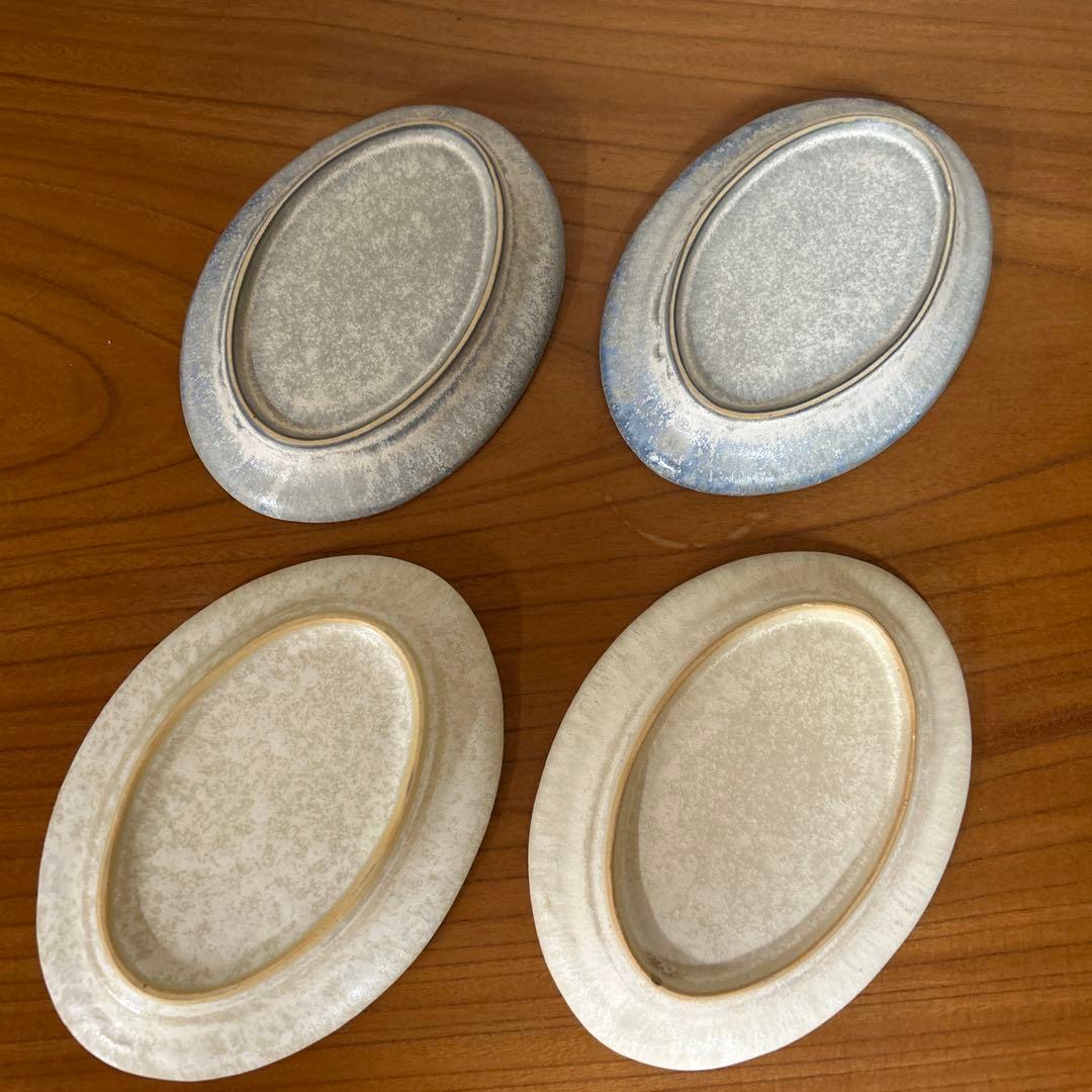 【美品】佐野元春　toharu オーバル皿　S 藍白　海碧　4枚セット