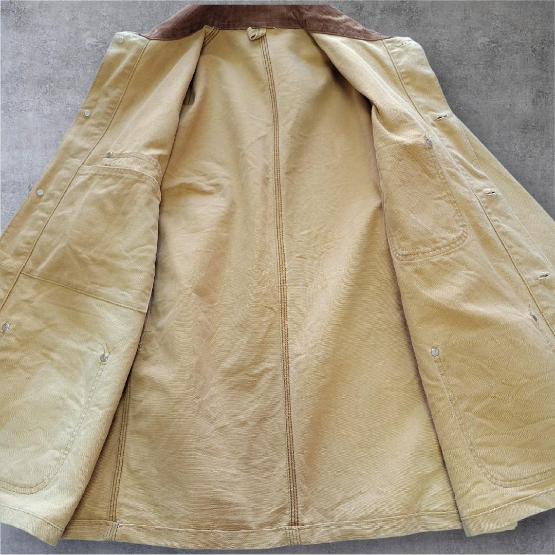 80s 米国製 カーハートミシガンチョアコートカバーオールキャメルブラウンダック