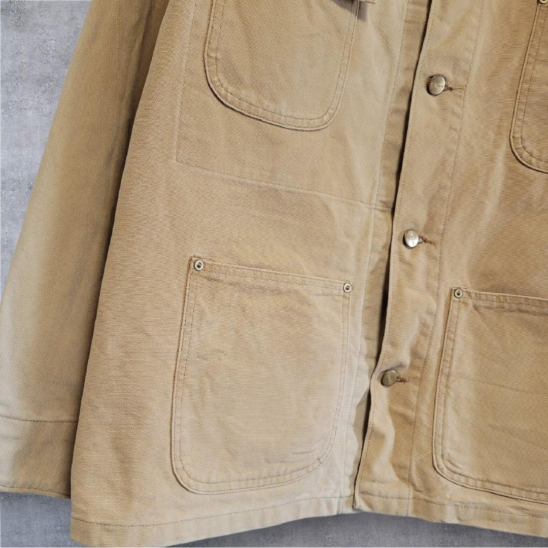 80s 米国製 カーハートミシガンチョアコートカバーオールキャメルブラウンダック