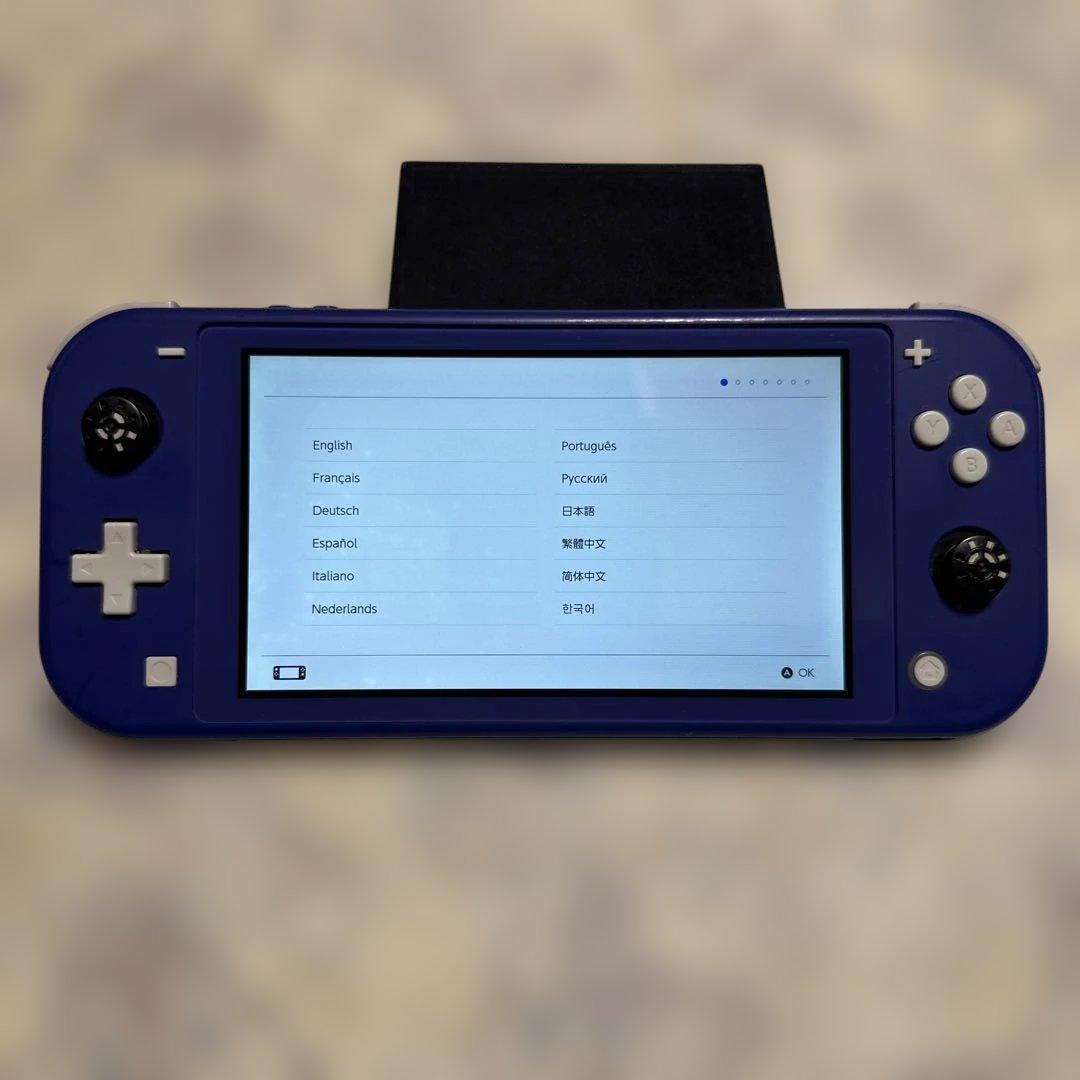Nintendo Switch Lite 青色 カスタムスティックキャップ付き