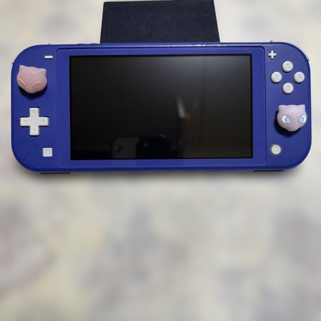 Nintendo Switch Lite 青色 カスタムスティックキャップ付き