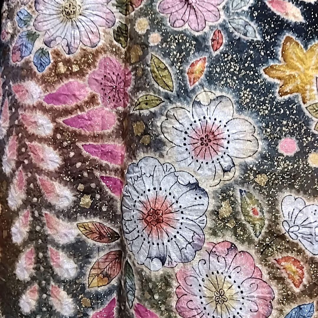 翠山工房 黒 振袖 落款 辻ヶ花 辻が花 辻ケ花 L ブランド着物