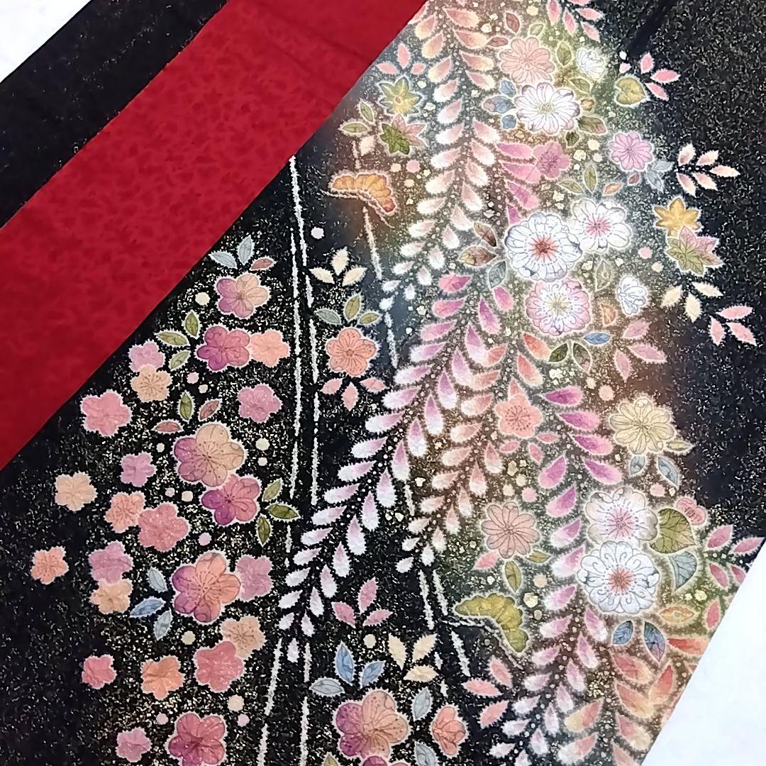 翠山工房 黒 振袖 落款 辻ヶ花 辻が花 辻ケ花 L ブランド着物