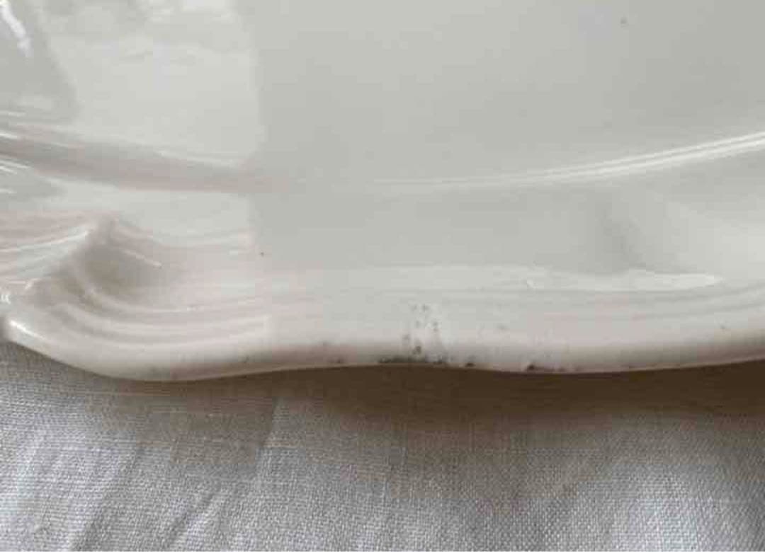 【レア】フランスアンティーク サルグミンヌ 花リムオーバル 大 約44cm