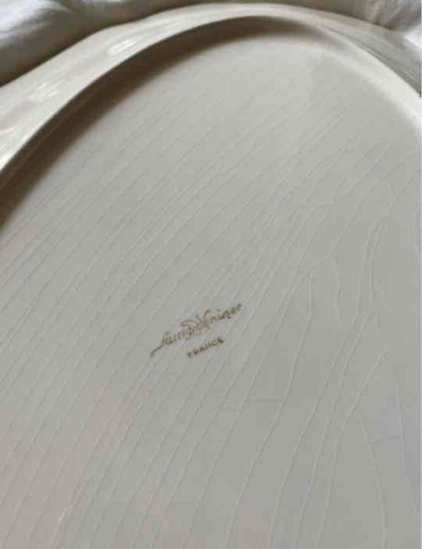 【レア】フランスアンティーク サルグミンヌ 花リムオーバル 大 約44cm