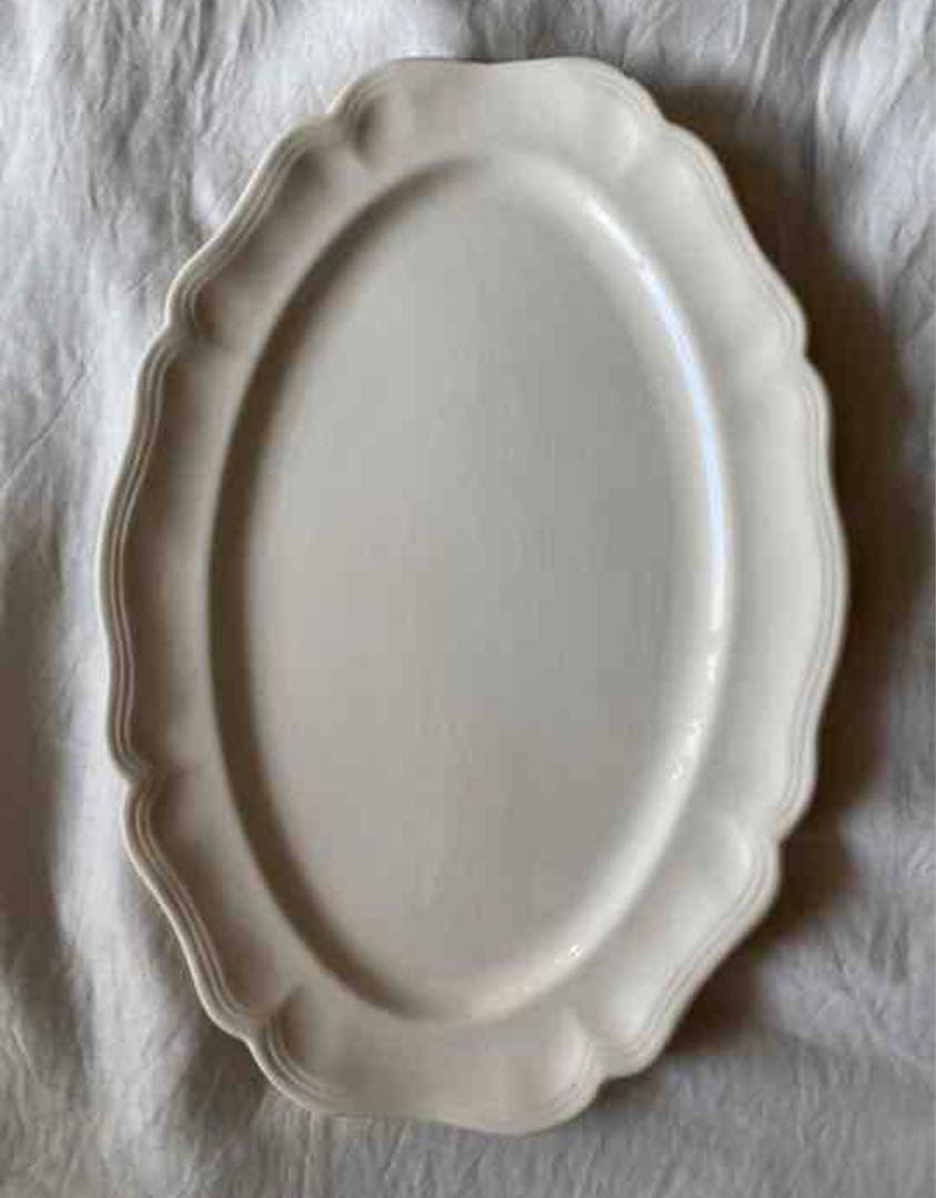 【レア】フランスアンティーク サルグミンヌ 花リムオーバル 大 約44cm