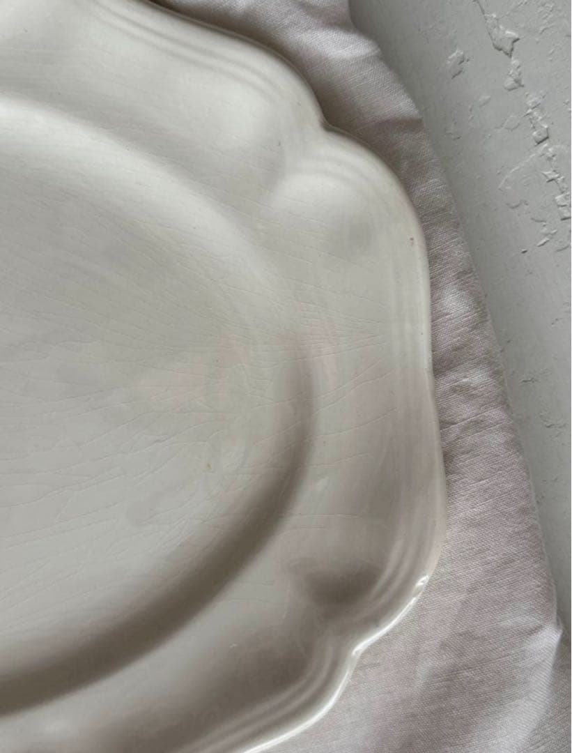 【レア】フランスアンティーク サルグミンヌ 花リムオーバル 大 約44cm