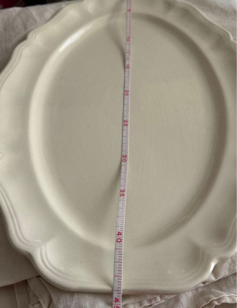 【レア】フランスアンティーク サルグミンヌ 花リムオーバル 大 約44cm