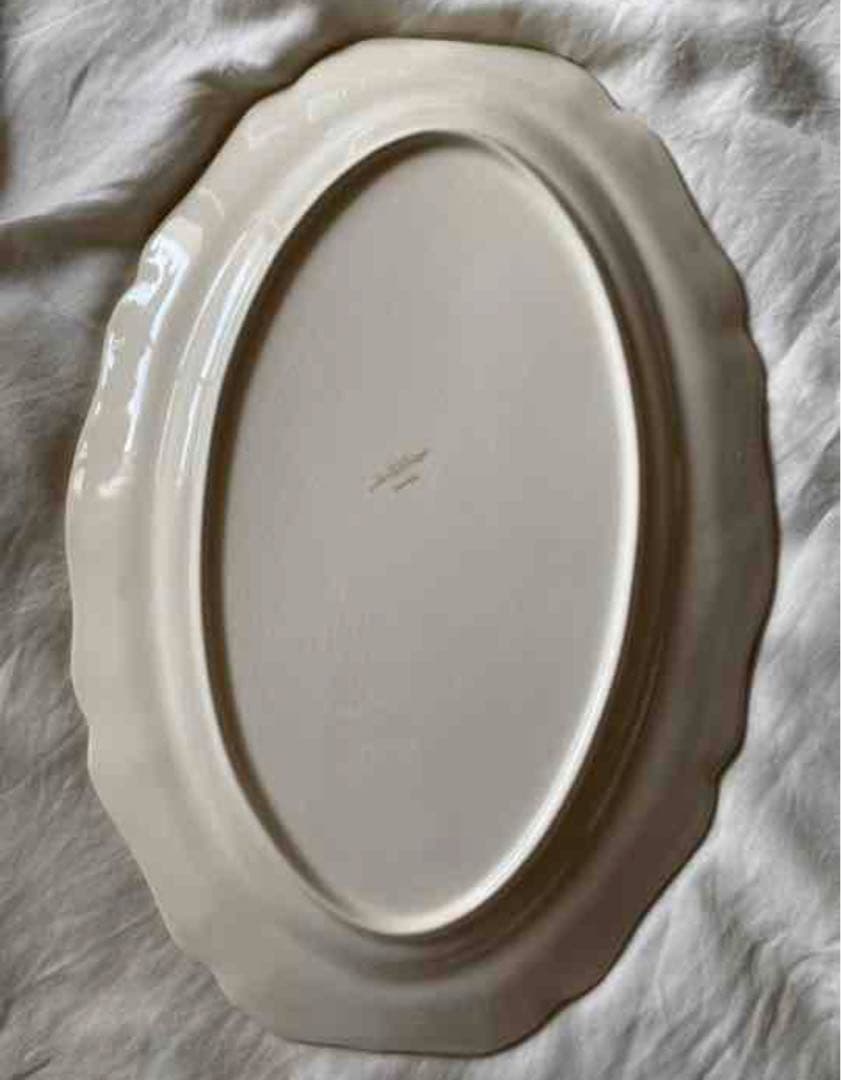 【レア】フランスアンティーク サルグミンヌ 花リムオーバル 大 約44cm