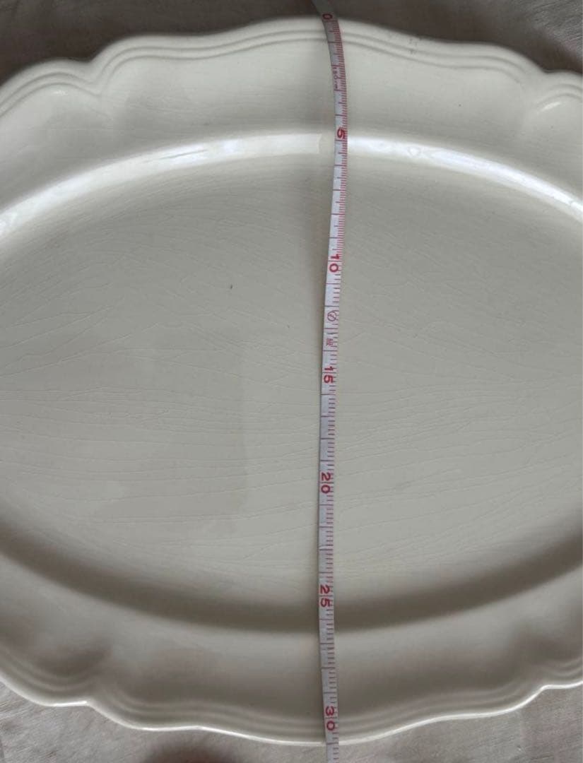 【レア】フランスアンティーク サルグミンヌ 花リムオーバル 大 約44cm