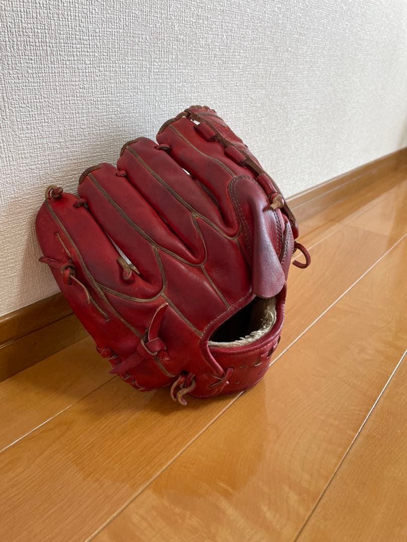 絵*チ様 ミズノ　グローバルエリート 赤 グローブ 投手用　ダイバーシティブルー