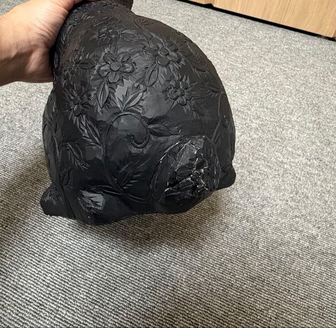 Francfranc ラビット アムルーＬ　ブラック2体　うさぎ　オブジェ　難