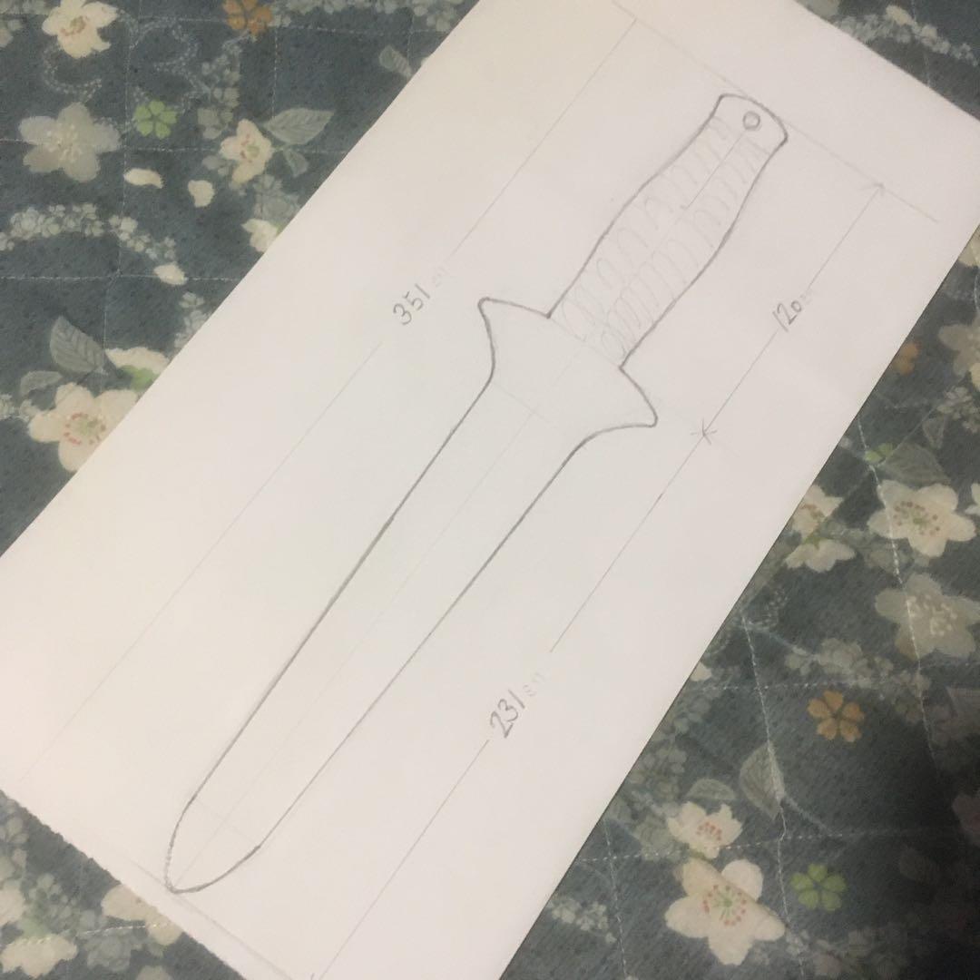 関根　様 確認用-2　custom order　トレーニングナイフ刃無し