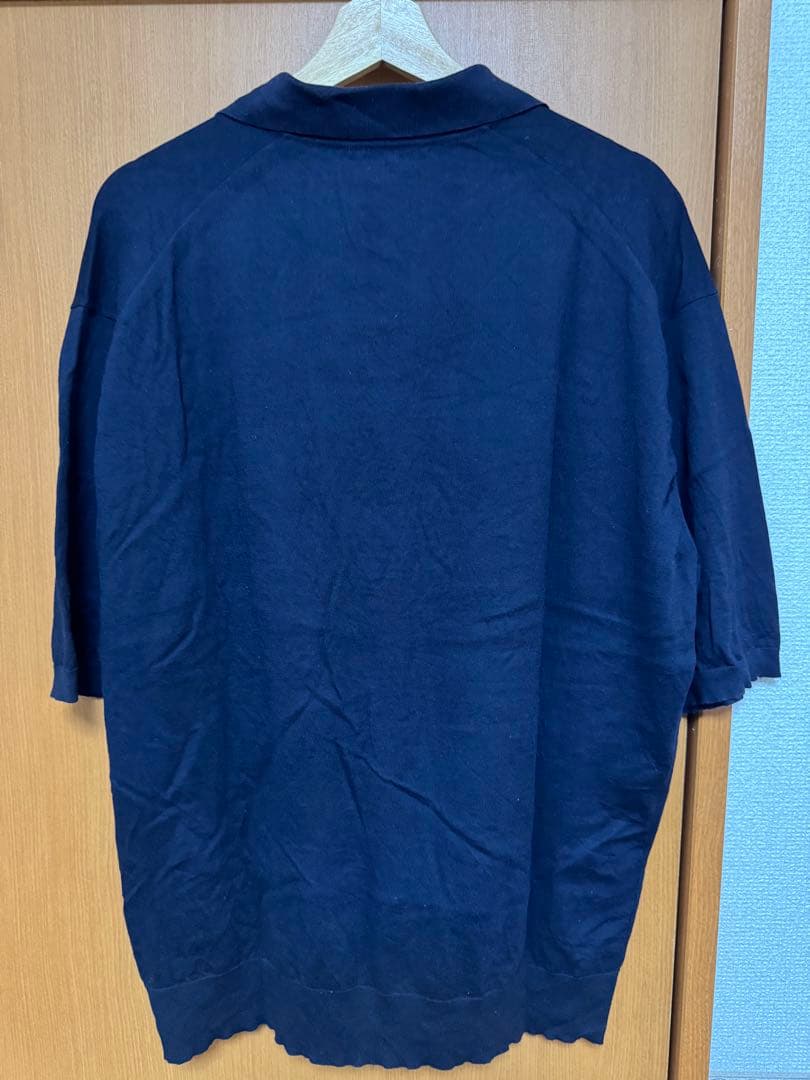 auralee オーラリー　半袖ポロシャツ　ネイビー