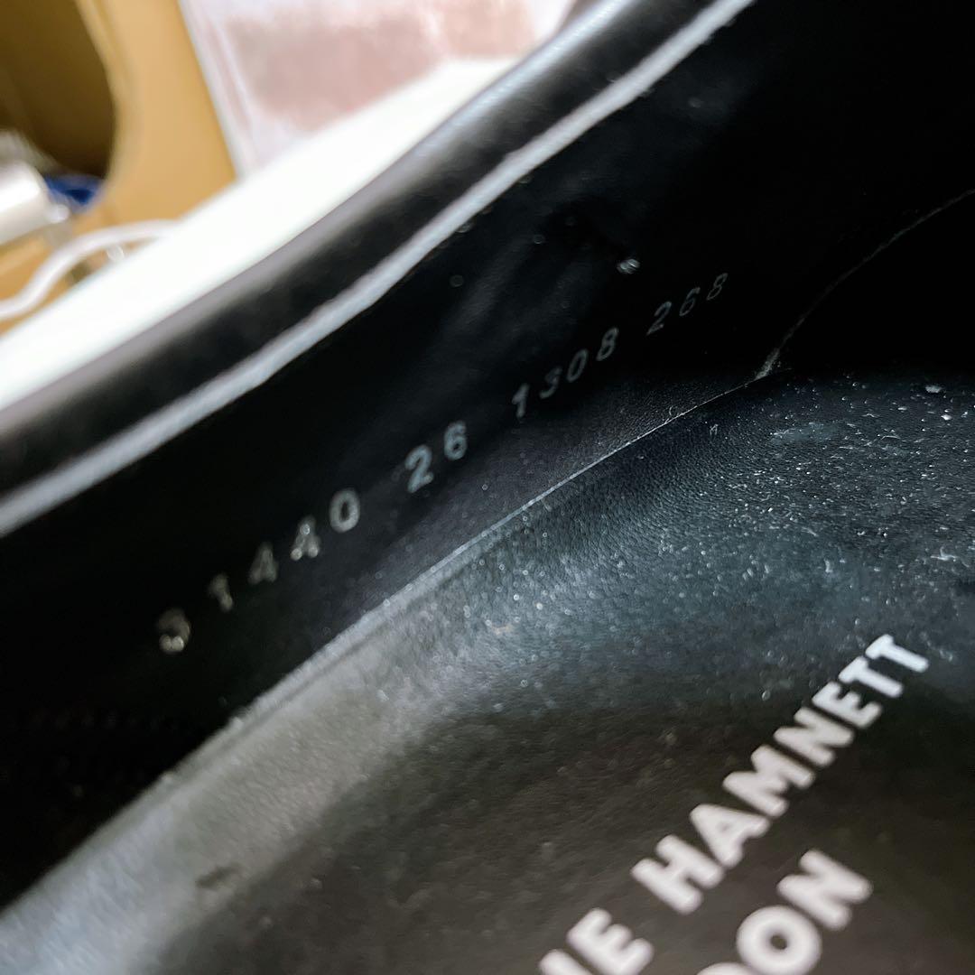 未使用級【キャサリンハムネットロンドン】ドレスシューズ 革靴 ベルト 黒 26