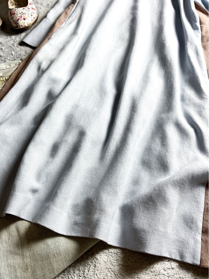 美品【ADORE】バイカラー ラインジョーゼットセーラーヨークワンピース 水色