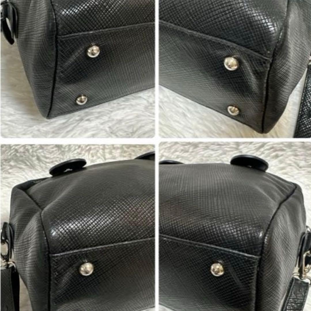 LONGCHAMP ロンシャン　クアドリ　2way ショルダーバック レザー 黒