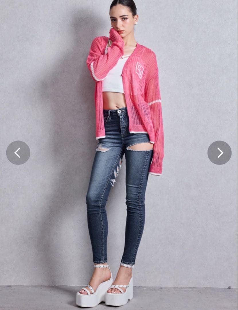 GYDAスタッズ付きプラットフォームサンダルSサイズブラック&ホワイト2足組