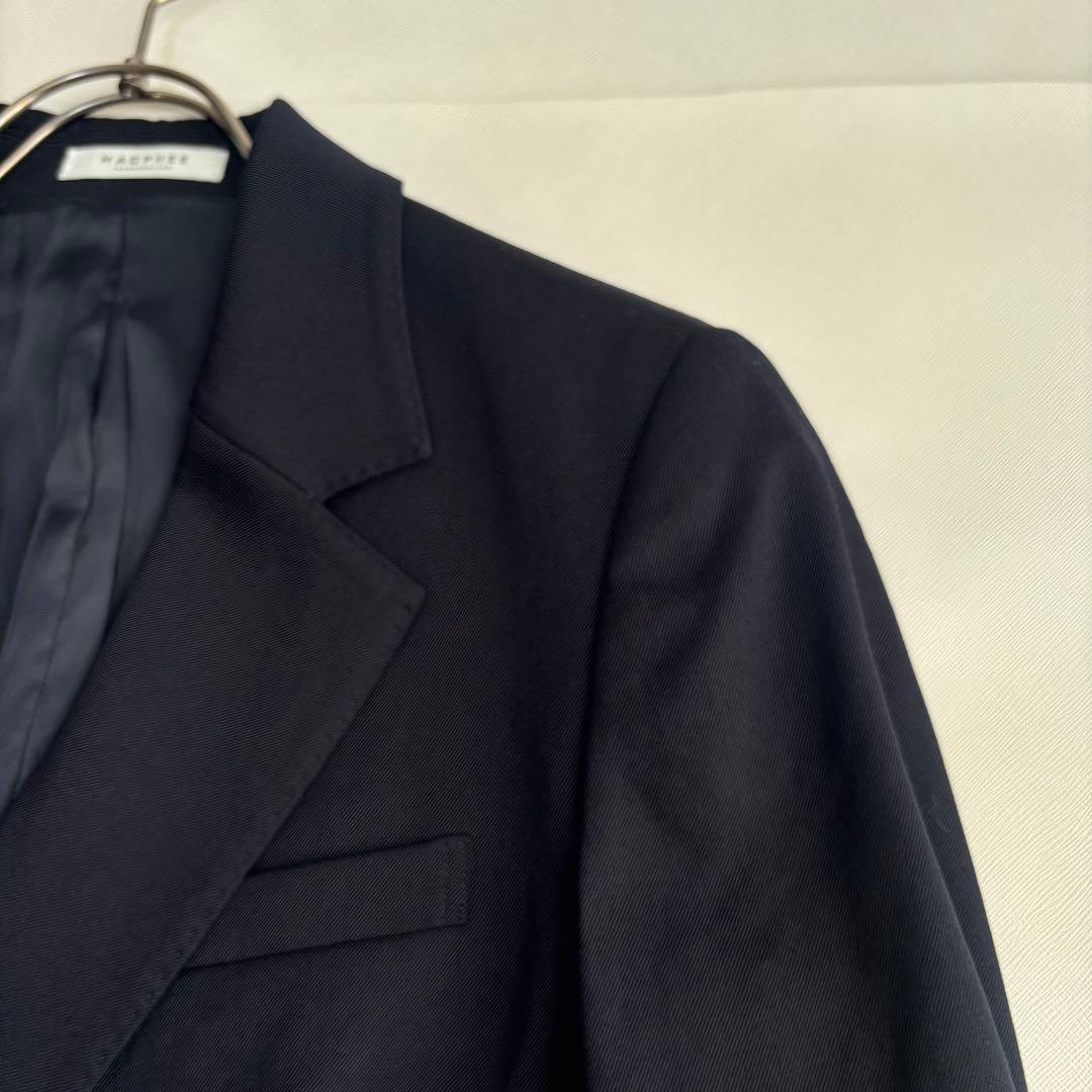 マカフィー ウールギャバジン ダブルブレストジャケット　金ボタン 紺ブレ
